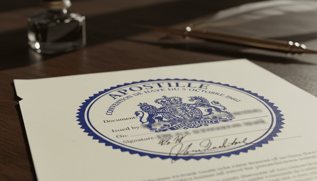 Apostille stamp on certified document
