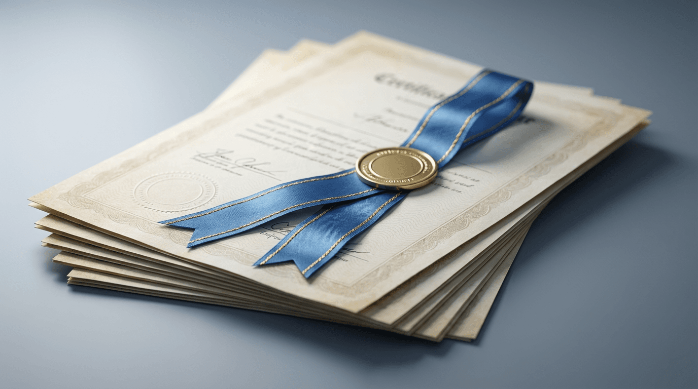 Authenticated legal documents with official seals