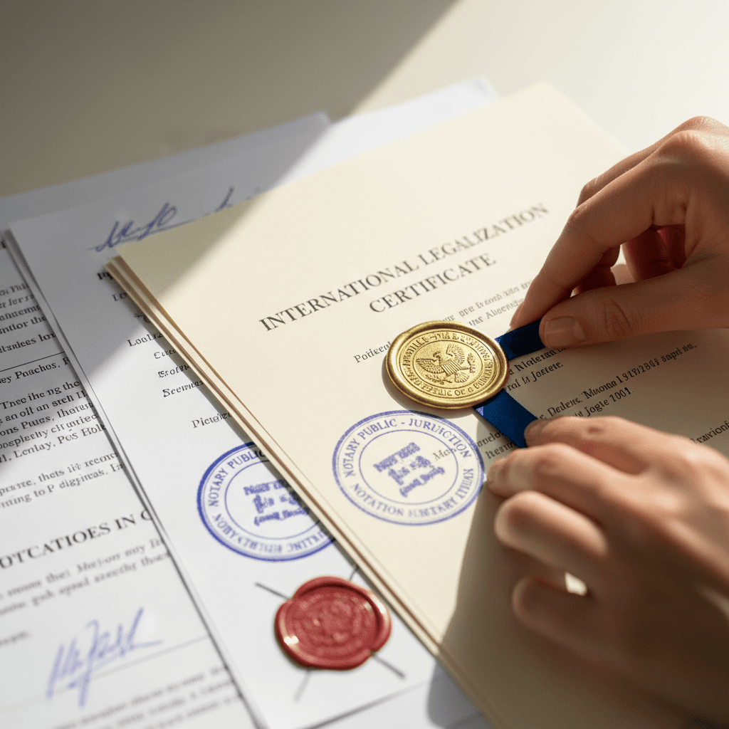 Apostille certificate with official seal and authentication marks